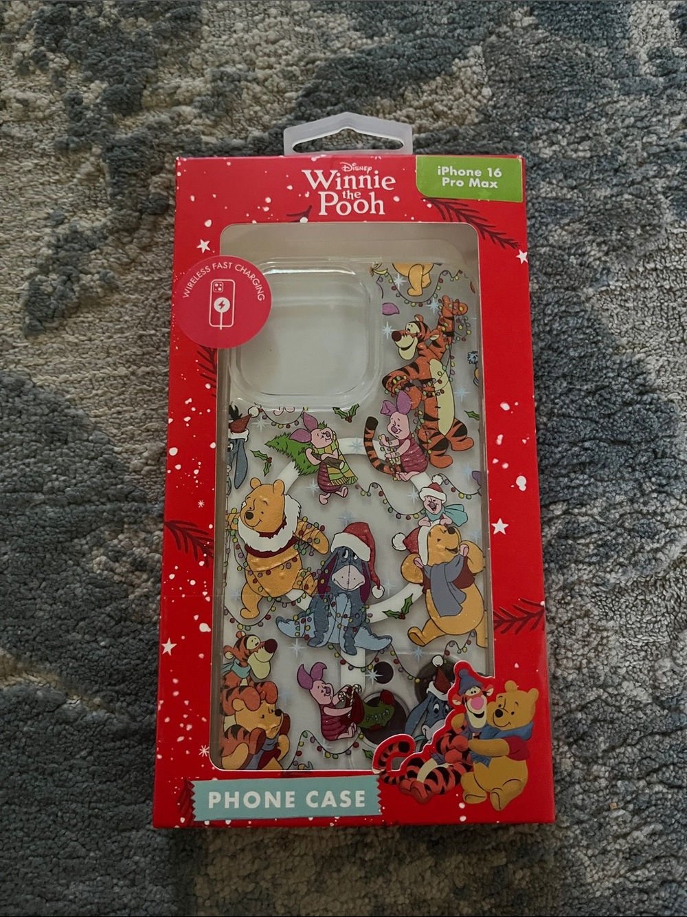 Disney Winnie the Pooh Clear Phone Case with Red and Yellow Accents